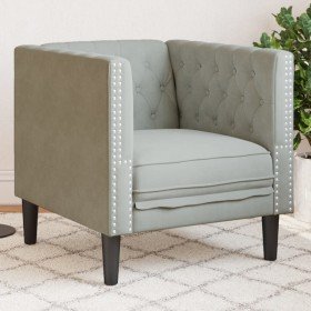 Sillón Chesterfield de terciopelo gris claro en Sofás | Comprar online en Foru.es