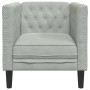 Sillón Chesterfield de terciopelo gris claro en Sofás | Comprar online en Foru.es