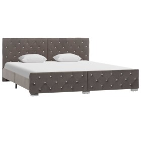 Estructura de cama de terciopelo gris 180x200 cm de vidaXL, Camas y somieres - Ref: Foro24-286834, Precio: 319,28 €, Descuent...