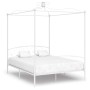 Estructura de cama con dosel metal blanco 160x200 cm de vidaXL, Camas y somieres - Ref: Foro24-284472, Precio: 236,52 €, Desc...