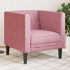 Sillón Chesterfield de terciopelo rosa en Sofás | Comprar online en Foru.es