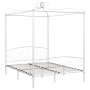 Estructura de cama con dosel metal blanco 160x200 cm de vidaXL, Camas y somieres - Ref: Foro24-284472, Precio: 236,52 €, Desc...