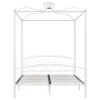 Estructura de cama con dosel metal blanco 160x200 cm de vidaXL, Camas y somieres - Ref: Foro24-284472, Precio: 236,52 €, Desc...