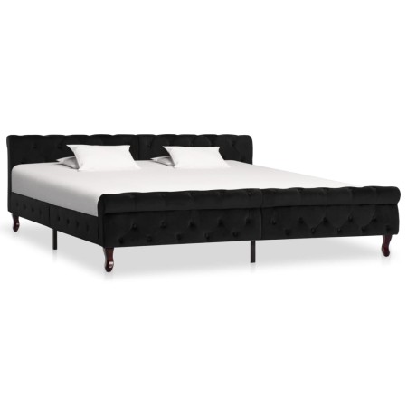 Estructura de cama de terciopelo negro 200x200 cm de vidaXL, Camas y somieres - Ref: Foro24-288556, Precio: 368,88 €, Descuen...