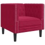 Sillón Chesterfield de terciopelo artificial rojo tinto en Sofás | Comprar online en Foru.es