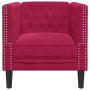 Sillón Chesterfield de terciopelo artificial rojo tinto en Sofás | Comprar online en Foru.es
