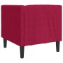 Sillón Chesterfield de terciopelo artificial rojo tinto en Sofás | Comprar online en Foru.es
