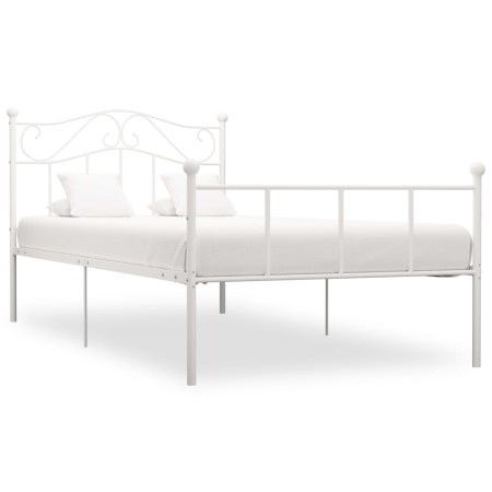 Estructura de cama de metal blanco 90x200 cm de vidaXL, Camas y somieres - Ref: Foro24-284516, Precio: 113,86 €, Descuento: %