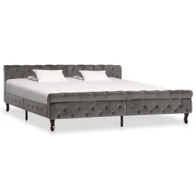 Estructura de cama terciopelo gris 200x200 cm de vidaXL, Camas y somieres - Ref: Foro24-288563, Precio: 386,62 €, Descuento: %