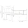 Estructura de cama de metal blanco 90x200 cm de vidaXL, Camas y somieres - Ref: Foro24-284516, Precio: 113,86 €, Descuento: %