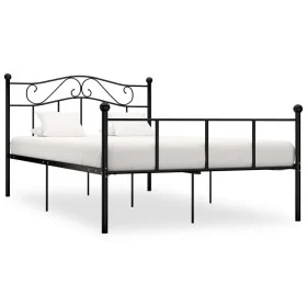Estructura de cama de metal negro 140x200 cm de vidaXL, Camas y somieres - Ref: Foro24-284526, Precio: 127,34 €, Descuento: %
