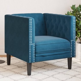 Sillón Chesterfield de terciopelo azul en Sofás | Comprar online en Foru.es