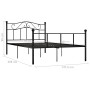 Estructura de cama de metal negro 140x200 cm de vidaXL, Camas y somieres - Ref: Foro24-284526, Precio: 136,92 €, Descuento: %