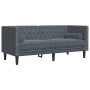Sofá Chesterfield 2 plazas con cojines terciopelo gris oscuro en Sofás | Comprar online en Foru.es