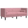 Sofá Chesterfield 2 plazas con cojines terciopelo rosa en Sofás | Comprar online en Foru.es