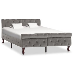 Estructura de cama de terciopelo gris 120x200 cm de vidaXL, Camas y somieres - Ref: Foro24-288559, Precio: 341,69 €, Descuent...