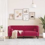 Sofá Chesterfield 2 plazas con cojines terciopelo rojo tinto en Sofás | Comprar online en Foru.es