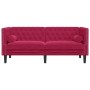 Sofá Chesterfield 2 plazas con cojines terciopelo rojo tinto en Sofás | Comprar online en Foru.es