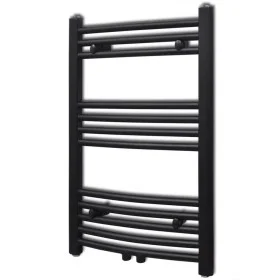 Radiador toallero de baño curvo negro 500 x 764 mm de vidaXL, Radiadores - Ref: Foro24-141913, Precio: 69,90 €, Descuento: %