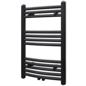 Radiador toallero de baño curvo negro 500 x 764 mm de vidaXL, Radiadores - Ref: Foro24-141913, Precio: 70,87 €, Descuento: %