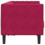 Sofá Chesterfield 2 plazas con cojines terciopelo rojo tinto en Sofás | Comprar online en Foru.es