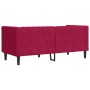 Sofá Chesterfield 2 plazas con cojines terciopelo rojo tinto en Sofás | Comprar online en Foru.es