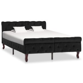 Estructura de cama de terciopelo negro 120x200 cm de vidaXL, Camas y somieres - Ref: Foro24-288552, Precio: 307,93 €, Descuen...