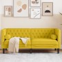 Sofá Chesterfield 2 plazas con cojines terciopelo amarillo en Sofás | Comprar online en Foru.es