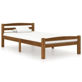 Estructura de cama madera maciza pino marrón miel 100x200 cm de vidaXL, Camas y somieres - Ref: Foro24-322076, Precio: 108,65...