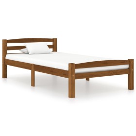 Estructura de cama madera maciza pino marrón miel 100x200 cm de vidaXL, Camas y somieres - Ref: Foro24-322076, Precio: 110,34...