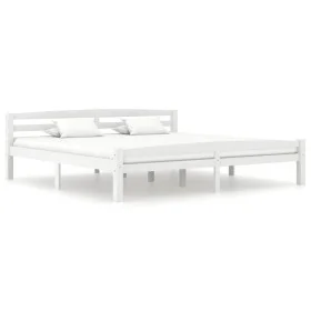 Estructura de cama de madera maciza de pino blanca 180x200 cm de vidaXL, Camas y somieres - Ref: Foro24-322073, Precio: 144,8...