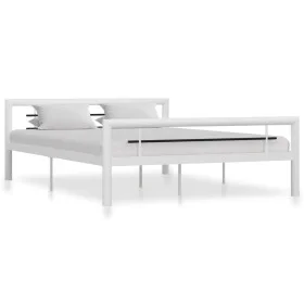 Schwarz-weißes Metallbettgestell 160x200 cm von vidaXL, Betten und Lattenroste - Ref: Foro24-284548, Preis: 154,17 €, Rabatt: %