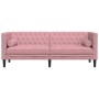 Sofá Chesterfield 3 plazas con cojines terciopelo rosa en Sofás | Comprar online en Foru.es