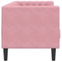 Sofá Chesterfield 3 plazas con cojines terciopelo rosa en Sofás | Comprar online en Foru.es