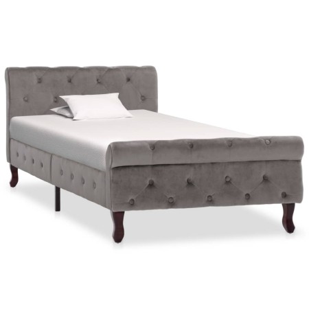 Estructura de cama de terciopelo gris 90x200 cm de vidaXL, Camas y somieres - Ref: Foro24-288557, Precio: 262,35 €, Descuento: %