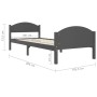Estructura de cama madera maciza de pino gris oscuro 100x200 cm de vidaXL, Camas y somieres - Ref: Foro24-322047, Precio: 105...