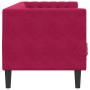 Sofá Chesterfield 3 plazas con cojines terciopelo rojo tinto en Sofás | Comprar online en Foru.es