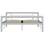 Estructura de cama de metal gris y blanco 120x200 cm de vidaXL, Camas y somieres - Ref: Foro24-284558, Precio: 113,62 €, Desc...