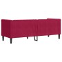 Sofá Chesterfield 3 plazas con cojines terciopelo rojo tinto en Sofás | Comprar online en Foru.es
