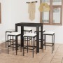 Set muebles bar jardín 7 piezas y cojines ratán sintético negro en Conjuntos de jardín | Comprar online en Foru.es