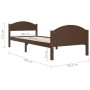 Estructura de cama madera maciza pino marrón oscuro 100x200 cm de vidaXL, Camas y somieres - Ref: Foro24-322042, Precio: 129,...