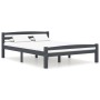 Estructura de cama madera maciza pino gris oscuro 140x200 cm de vidaXL, Camas y somieres - Ref: Foro24-322092, Precio: 132,52...