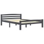 Estructura de cama madera maciza pino gris oscuro 140x200 cm de vidaXL, Camas y somieres - Ref: Foro24-322092, Precio: 132,52...