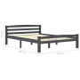 Estructura de cama madera maciza pino gris oscuro 140x200 cm de vidaXL, Camas y somieres - Ref: Foro24-322092, Precio: 132,52...