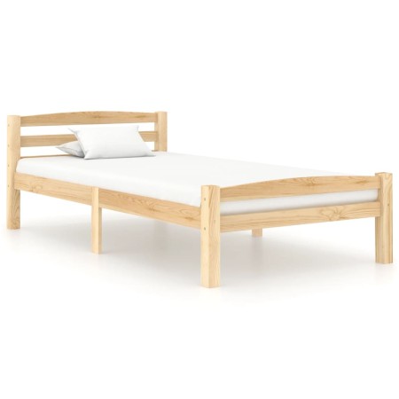 Estructura de cama de madera maciza de pino 100x200 cm de vidaXL, Camas y somieres - Ref: Foro24-322062, Precio: 110,34 €, De...