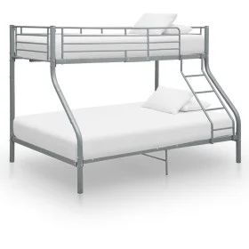 Gray metal bunk bed frame 140x200 cm/90x200 cm by vidaXL, Beds and slatted bases - Ref: Foro24-287904, Price: 266,82 €, Disco...