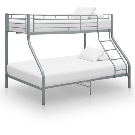 Estructura de litera de metal gris 140x200 cm/90x200 cm de vidaXL, Camas y somieres - Ref: Foro24-287904, Precio: 257,50 €, D...