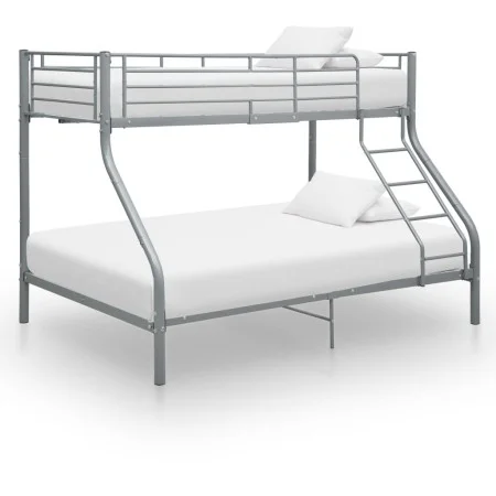 Estructura de litera de metal gris 140x200 cm/90x200 cm de vidaXL, Camas y somieres - Ref: Foro24-287904, Precio: 266,82 €, D...