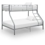 Estructura de litera de metal gris 140x200 cm/90x200 cm de vidaXL, Camas y somieres - Ref: Foro24-287904, Precio: 257,50 €, D...