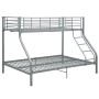 Estructura de litera de metal gris 140x200 cm/90x200 cm de vidaXL, Camas y somieres - Ref: Foro24-287904, Precio: 257,50 €, D...